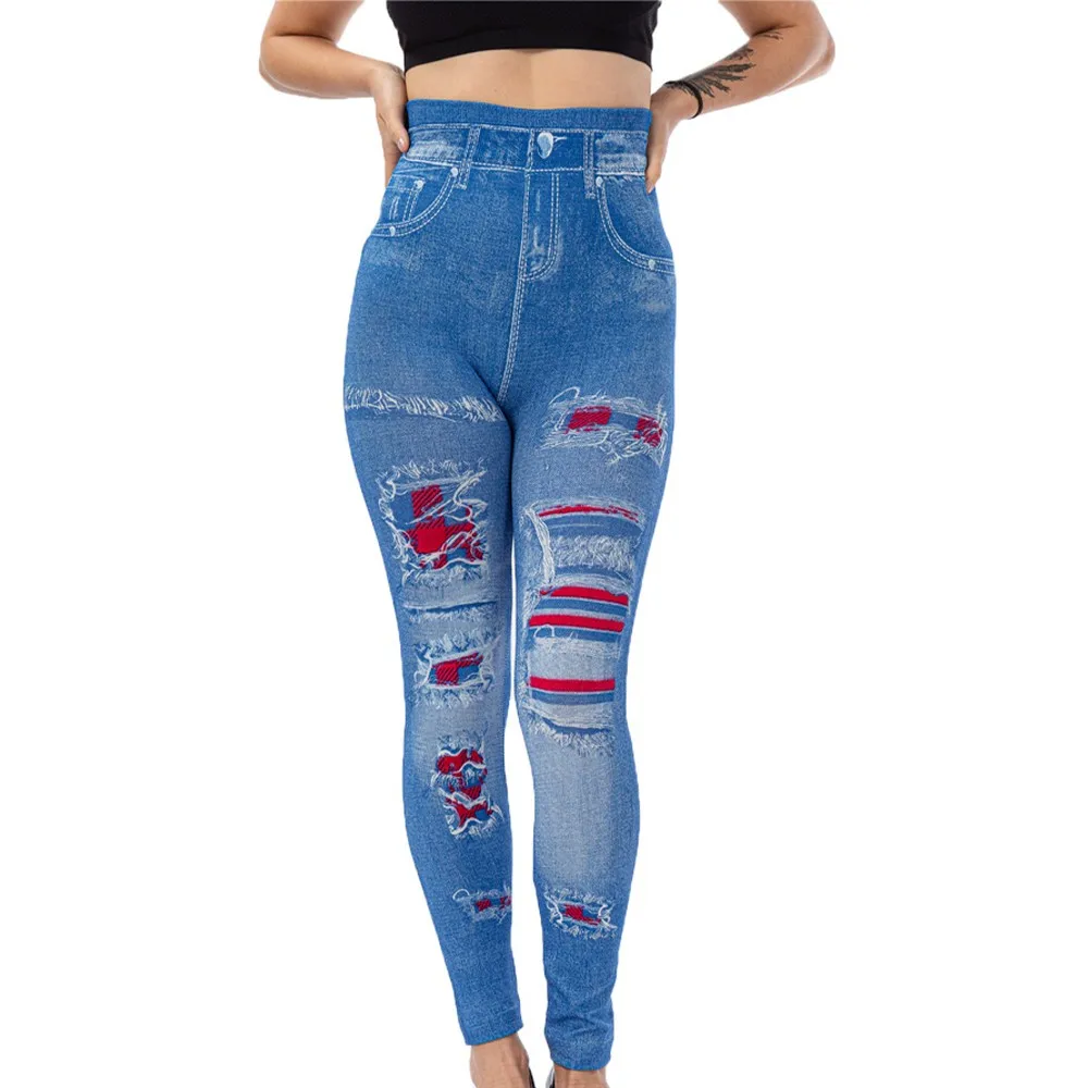 Imitation Distressed Denim Jeans Women Jeans Look Leggings Casual High Waist Slim Elastic Pencil Pants Black/Blue Skinny Bottoms
Imitation Distressed Denim Jeans Women Jeans Look Leggings Casual High Waist Slim Elastic Pencil Pants Black/Blue Skinny Bottoms