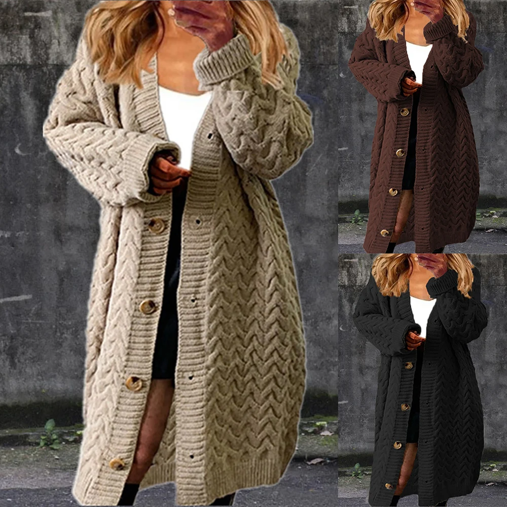 Autumn Winter Women Knitted Cardigan Coats Casual Loose Pocket Female Full Sleeve Cardigan Lady Tops 2021 Knitted Sweater Jumper
Autumn Winter Women Knitted Cardigan Coats Casual Loose Pocket Female Full Sleeve Cardigan Lady Tops 2021 Knitted Sweater Jumper