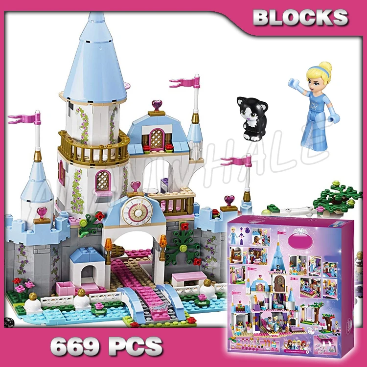 

669pcs Princess Royal Girls Romantic Castle Tall Towers River Bridge 25006 Building Blocks Toys Compatible With Model