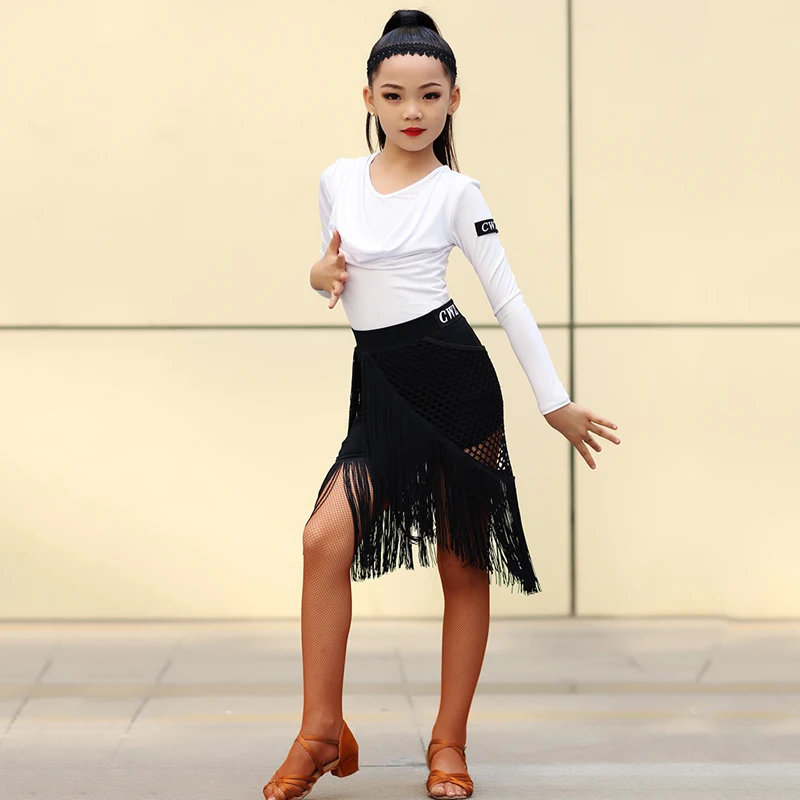 Girls' Latin Dance Costume Kids Latin Tops Black Net Fringed Skirts Practice Show Cha Cha Samba Dance Tassel Skirt Set BL5159
Girls' Latin Dance Costume Kids Latin Tops Black Net Fringed Skirts Practice Show Cha Cha Samba Dance Tassel Skirt Set BL5159