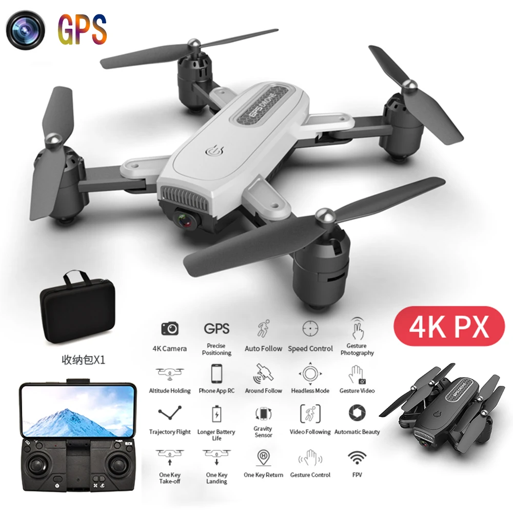 ZD8 GPS Дрон 4K WIFI FPV HD широкоугольная камера Складная Высота удерживает один ключ