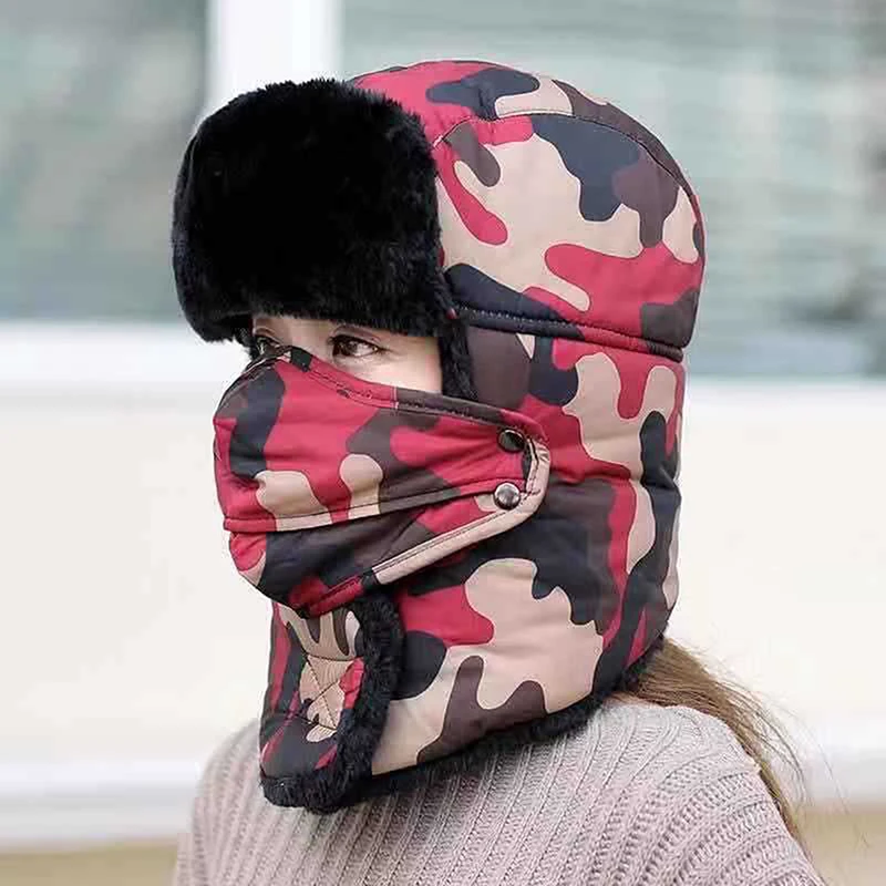 Unisex Camouflage Bomber Hat Russia Caps Waterproof Warm Faux Fur Earflap Winter Snow Skiing Hats Fashion New Casual 2021
Unisex Camouflage Bomber Hat Russia Caps Waterproof Warm Faux Fur Earflap Winter Snow Skiing Hats Fashion New Casual 2021