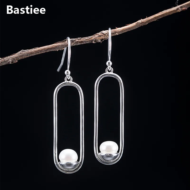 Bastiee Geometric Drop Pearl Earrings For Women 925 Sterling Silver Jewelry Dangle Earing
Bastiee Geometric Drop Pearl Earrings For Women 925 Sterling Silver Jewelry Dangle Earing