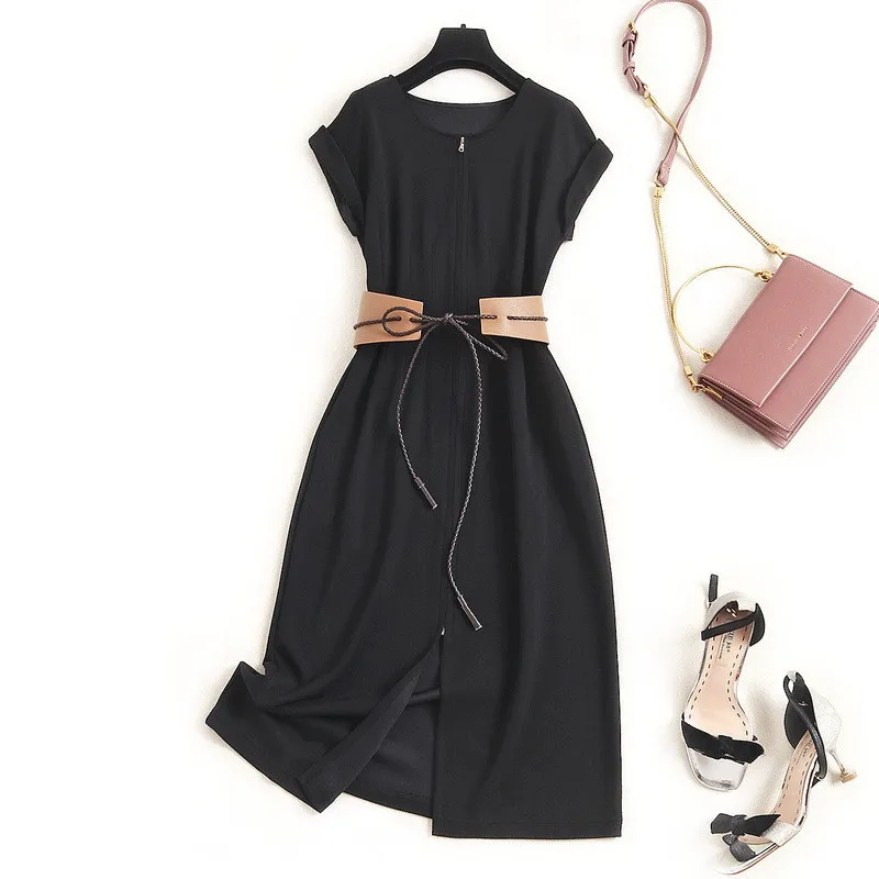 Solid Dress Women Summer Clothes 2020 Fashion Designers Short Sleeve Elegant Casual Dress with Belt
Solid Dress Women Summer Clothes 2020 Fashion Designers Short Sleeve Elegant Casual Dress with Belt