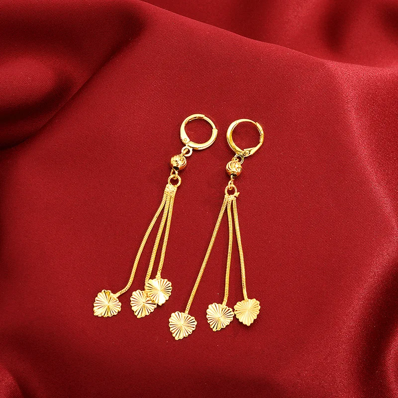 24K Gold Filled Earrings For Women African Gold Three Hearts Long Tassel Earing Statement Jewelry Pendiente Mujer Brincos Femme
24K Gold Filled Earrings For Women African Gold Three Hearts Long Tassel Earing Statement Jewelry Pendiente Mujer Brincos Femme