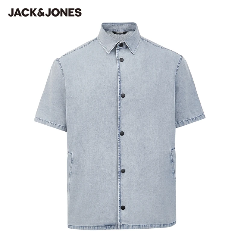 JackJones Men's Cotton Oversized Pure Color Turn-down Collar Short-sleeved Denim Shirt|220204523
JackJones Men's Cotton Oversized Pure Color Turn-down Collar Short-sleeved Denim Shirt|220204523