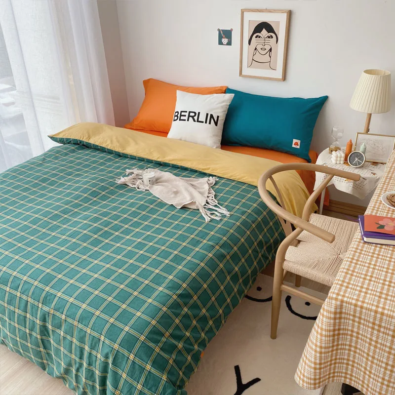 Постельное белье из чистого хлопка, четырех предметов, в стиле ретро, в клетку, полностью из чистого хлопка
Постельное белье из чистого хлопка, четырех предметов, в стиле ретро, в клетку, полностью из чистого хлопка