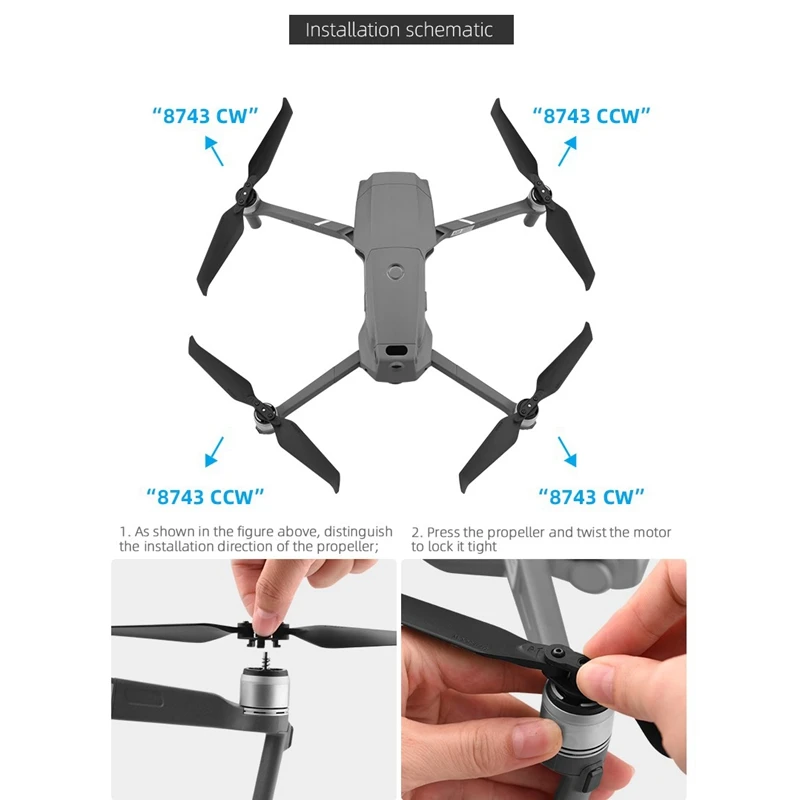 Low-Noise Propellers for DJI Mavic 2 Foldable Noise Reduction Propellers Blade Nylon Fiber for Mavic 2 Accessory 
Low-Noise Propellers for DJI Mavic 2 Foldable Noise Reduction Propellers Blade Nylon Fiber for Mavic 2 Accessory