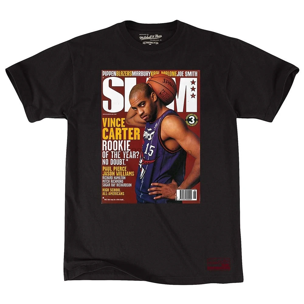 Мужская футболка Toronto Raptors Carter Slam Cover с коротким рукавом скидка 100% хлопковые