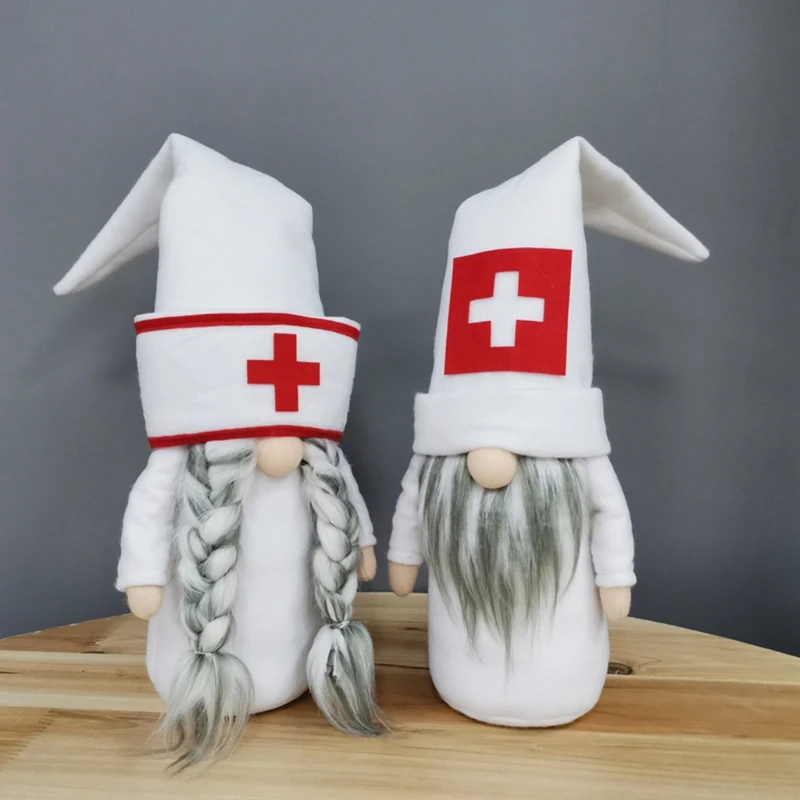 Doctor and Nurse Holiday Gnome Handmade Swedish Tomte, Elf Santa Scandinavian Plush Long Hat Doll Home Decor Collectible Nisse
Doctor and Nurse Holiday Gnome Handmade Swedish Tomte, Elf Santa Scandinavian Plush Long Hat Doll Home Decor Collectible Nisse