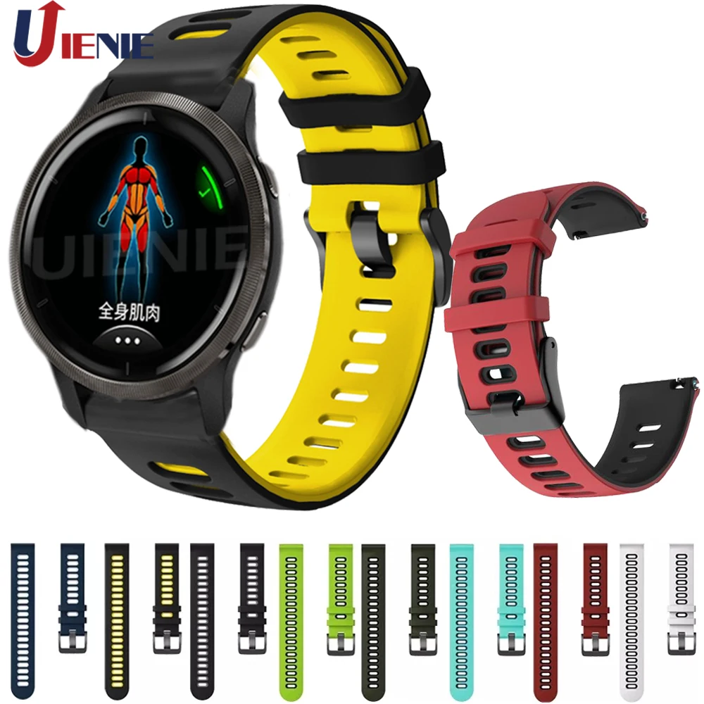 22mm Sport Silicone Watchband for Garmin Venu 2 / Vivoactive 4 Strap Double Colors Bracelet Replacement Wristband correa
22mm Sport Silicone Watchband for Garmin Venu 2 / Vivoactive 4 Strap Double Colors Bracelet Replacement Wristband correa
