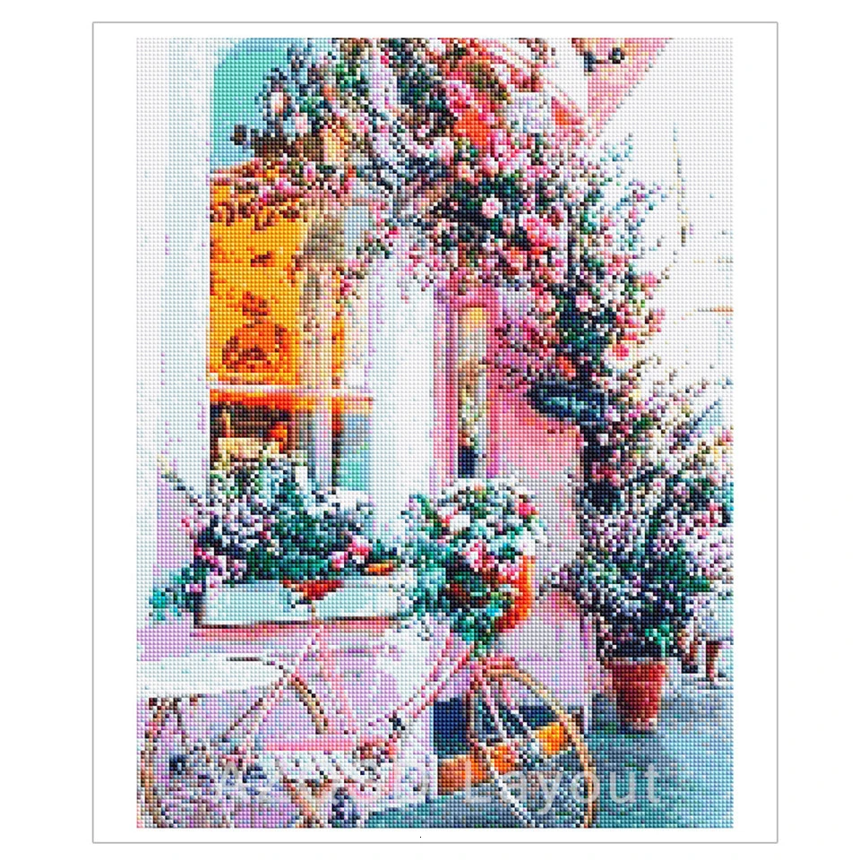AZQSD алмазная вышивка цветы велосипед мозаика пейзаж картина стразами декор для
