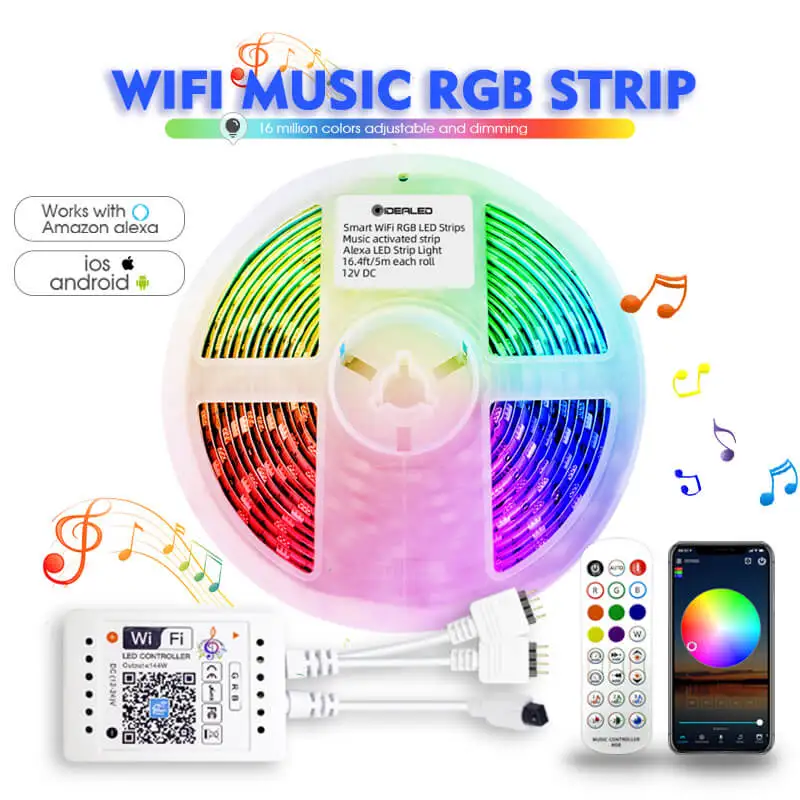 Smart RGB Wifi LED Light Strip SMD5050 10M Ambient Light Work for Alexa Echo Plus Voice Control Google home Color Changing
Smart RGB Wifi LED Light Strip SMD5050 10M Ambient Light Work for Alexa Echo Plus Voice Control Google home Color Changing