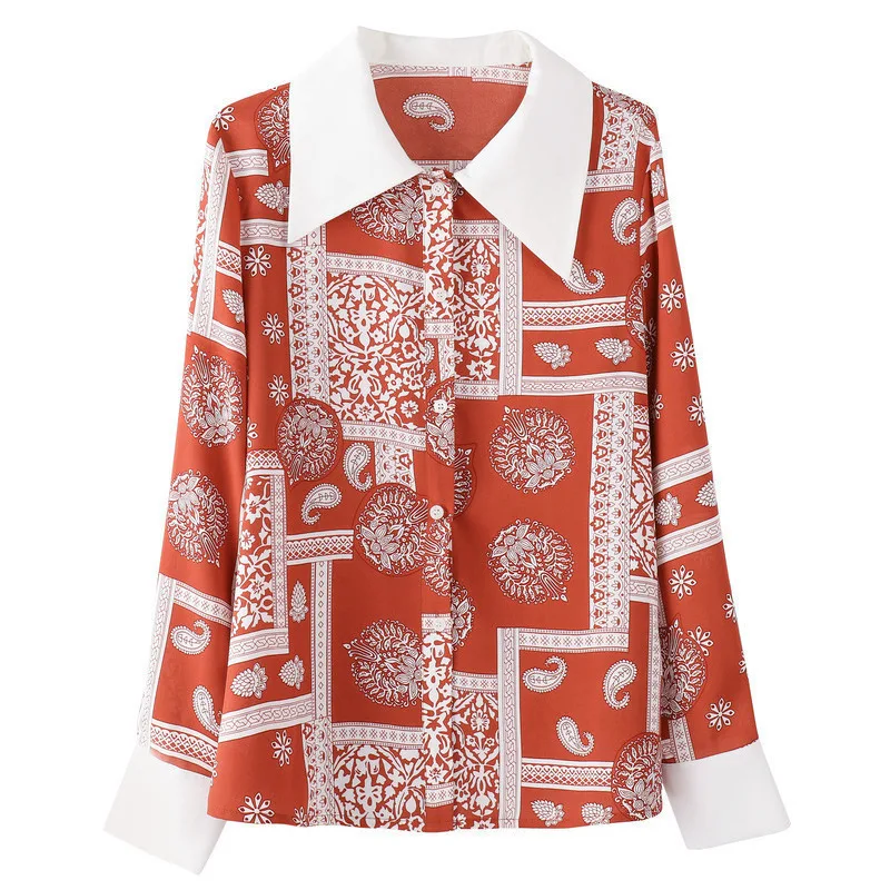 Printed shirt female design feeling brand new women's clothing collar long-sleeved jacket restoring ancient ways
Printed shirt female design feeling brand new women's clothing collar long-sleeved jacket restoring ancient ways