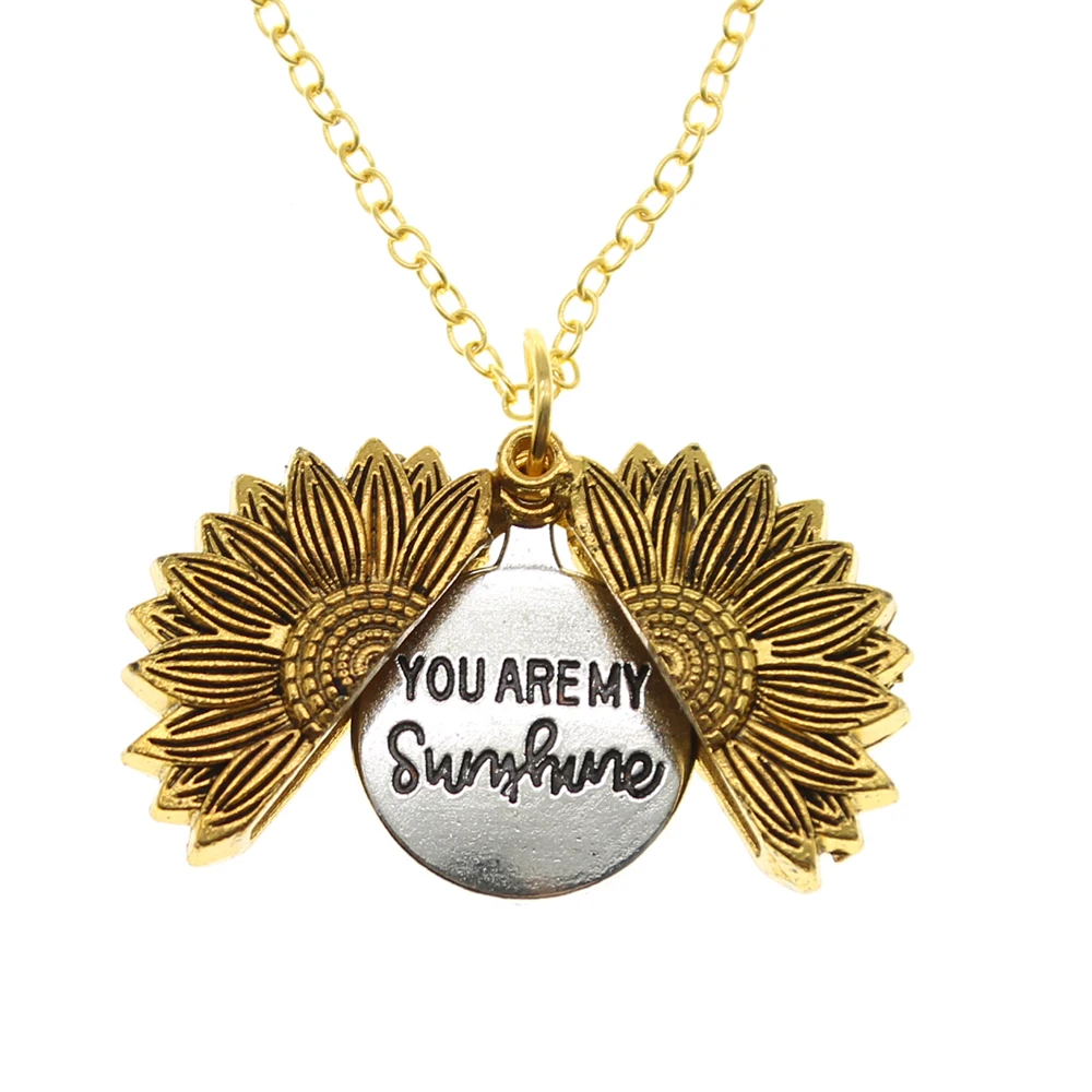 You Are My Sunshine Locket Sunflower Necklace Sunflower Pendant for Women Men Girls Locket Letter Necklaces for Women VNE399
You Are My Sunshine Locket Sunflower Necklace Sunflower Pendant for Women Men Girls Locket Letter Necklaces for Women VNE399