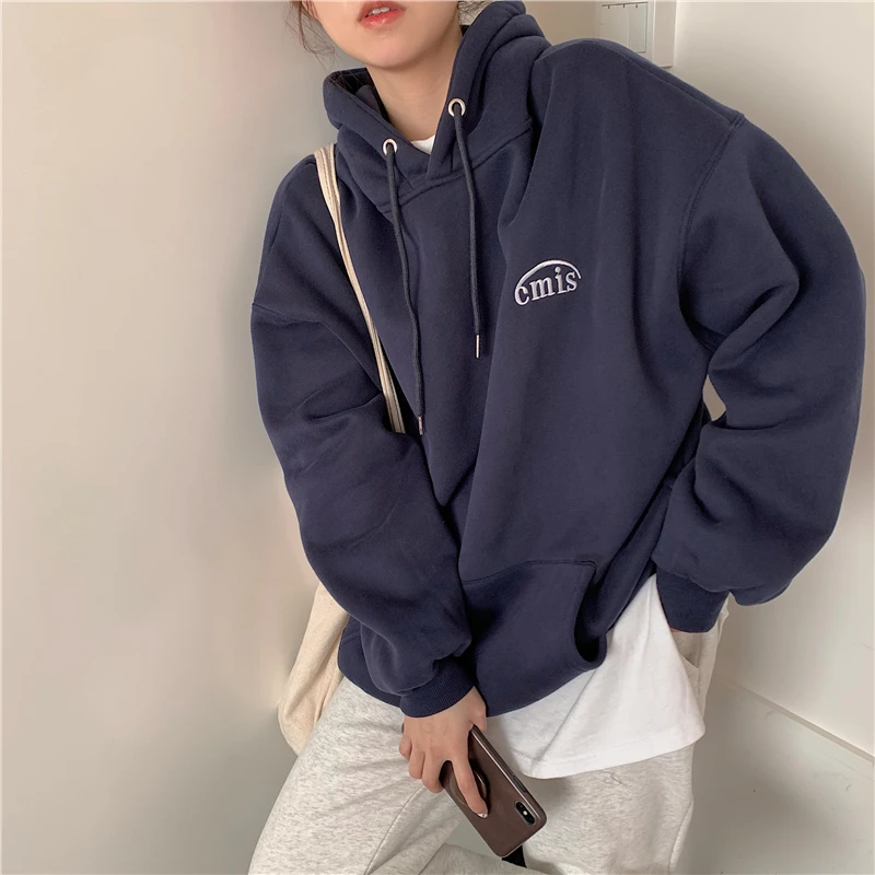 3colors 2021 autumn and winter Korean style Letter Embroidery plus Velvet thick Basic Warm hoodies womens sweatshirts (y4310)
3colors 2021 autumn and winter Korean style Letter Embroidery plus Velvet thick Basic Warm hoodies womens sweatshirts (y4310)