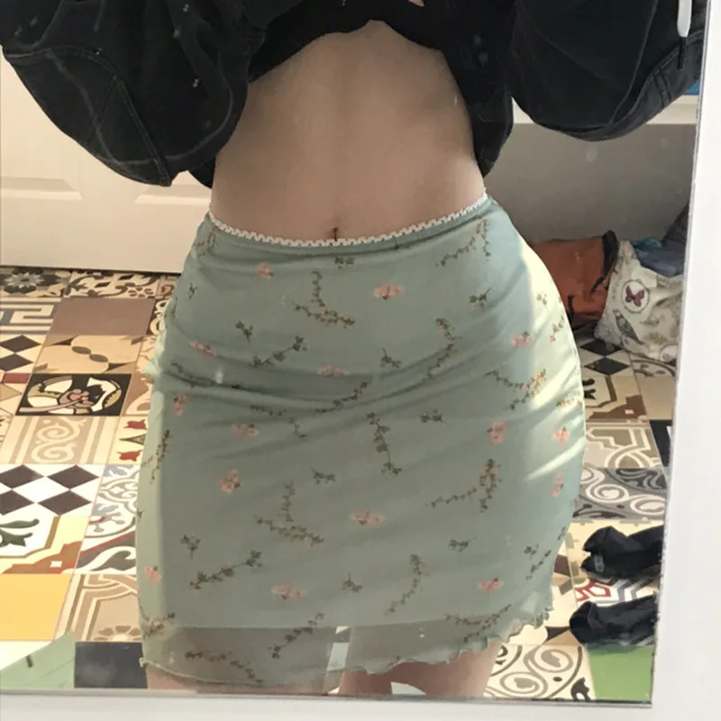 Lovely Mini Skirts Floral Print Green Cute Skirt Double Layer Mesh Summer High Waist Short Skirt
Lovely Mini Skirts Floral Print Green Cute Skirt Double Layer Mesh Summer High Waist Short Skirt