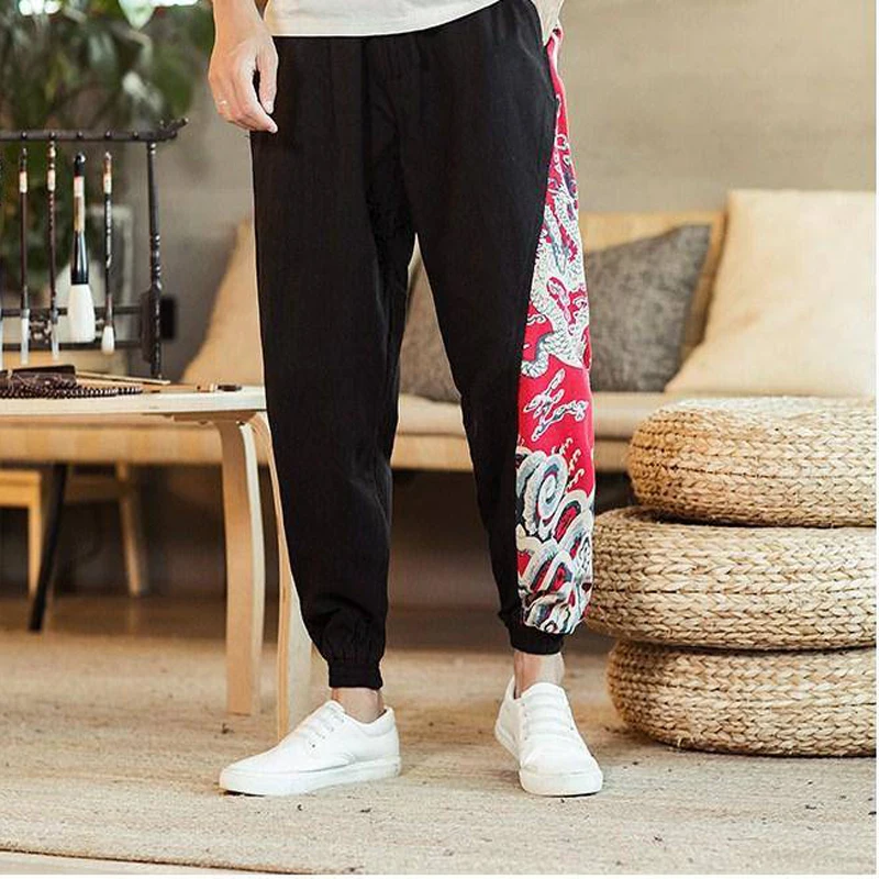 NiceMix jogger Chinese Style Printing Stitching Nine Points Pants Harem Pants Spring Men's Loose Casual Pants Personality Tide
NiceMix jogger Chinese Style Printing Stitching Nine Points Pants Harem Pants Spring Men's Loose Casual Pants Personality Tide