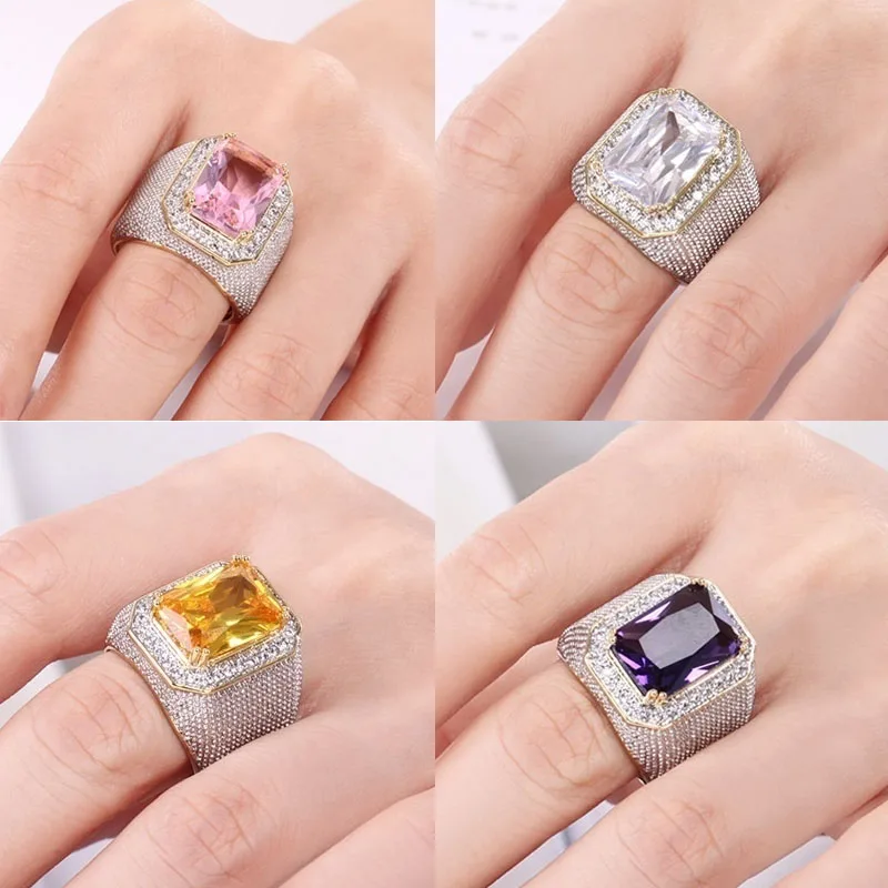 4 Colors Trendy Luxury Jewelry Square Cubic Zirconium Crystal Gold Color Metal Male Ring for Men Party Anniversary Accessories
4 Colors Trendy Luxury Jewelry Square Cubic Zirconium Crystal Gold Color Metal Male Ring for Men Party Anniversary Accessories