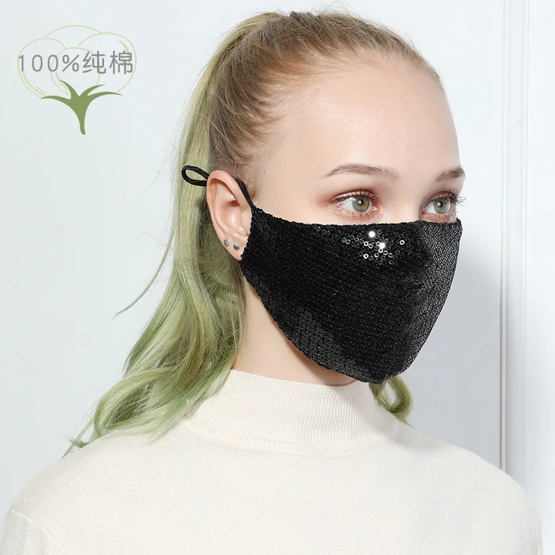 Модная хлопковая маска с блестками маски для лица сохраняют тепло против смога