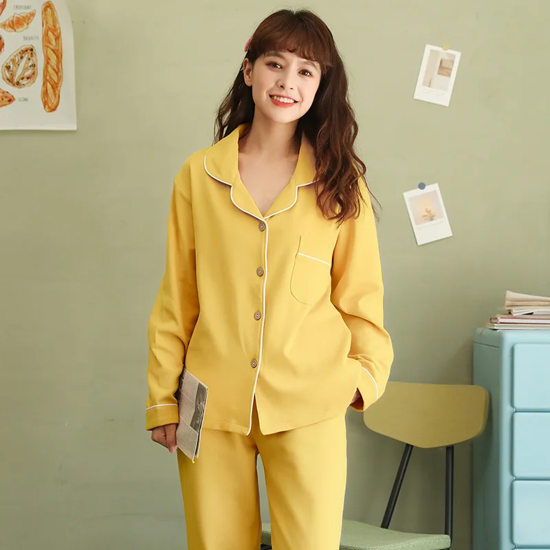 New Cotton Women Pajamas for Womens Solid Color Sleepwear 2 Piece Set Ladies Nightwear Pyjama Femme Home Clothes Women Nighty
New Cotton Women Pajamas for Womens Solid Color Sleepwear 2 Piece Set Ladies Nightwear Pyjama Femme Home Clothes Women Nighty