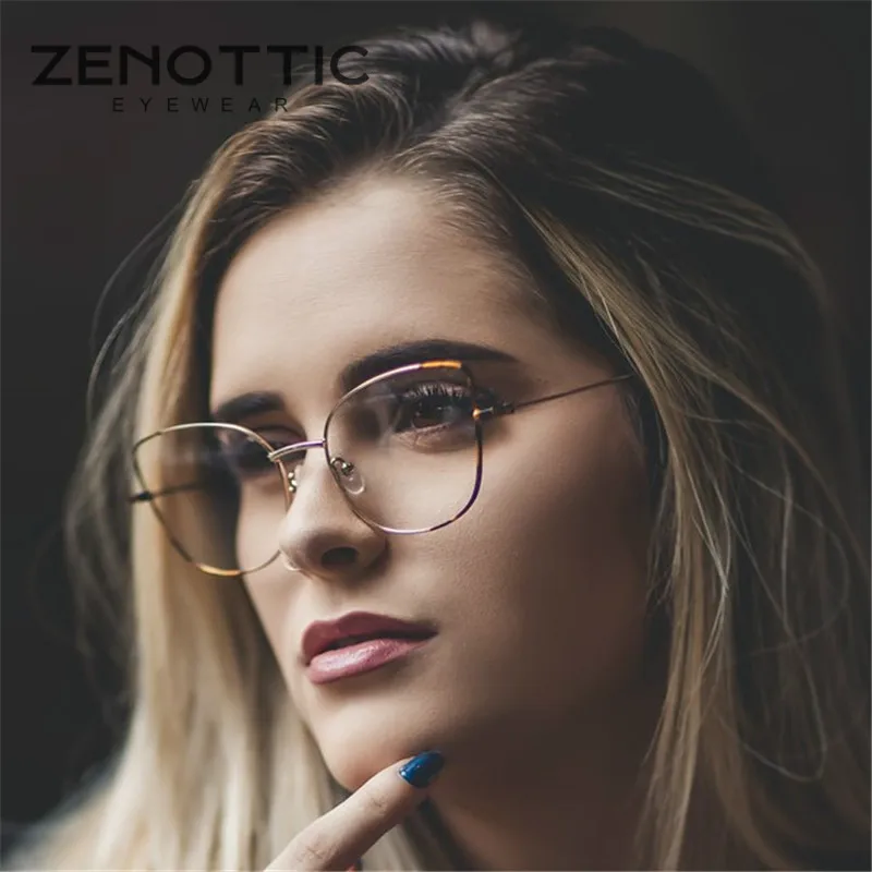 ZENOTTIC Cat Eye Glasses Frame for Women Simple Metal Prescription Eyeglasses Frame Clear Resin Lens Myopia Optical Eyewear
ZENOTTIC Cat Eye Glasses Frame for Women Simple Metal Prescription Eyeglasses Frame Clear Resin Lens Myopia Optical Eyewear
