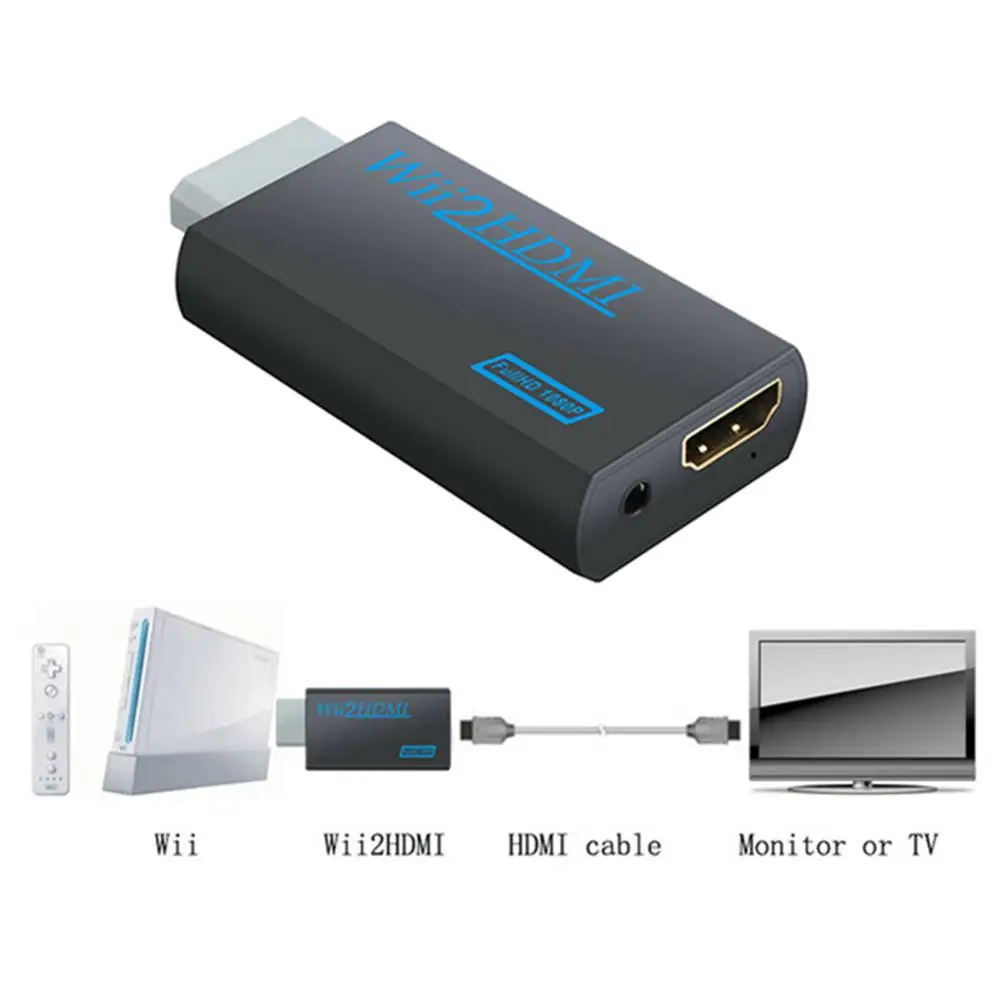 Wii to HDMI-compatible Converter Adapter 3.5mm Jack AUX Audio Video Output Full HD 720P 1080P For HDTV PC Monitor Display Wii2
Wii to HDMI-compatible Converter Adapter 3.5mm Jack AUX Audio Video Output Full HD 720P 1080P For HDTV PC Monitor Display Wii2