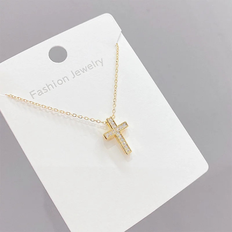Fashion Simple Cross Zircon Necklace Gold Silver Color Crystal Pendant Chain For Women Couple Jewelry Gift
Fashion Simple Cross Zircon Necklace Gold Silver Color Crystal Pendant Chain For Women Couple Jewelry Gift