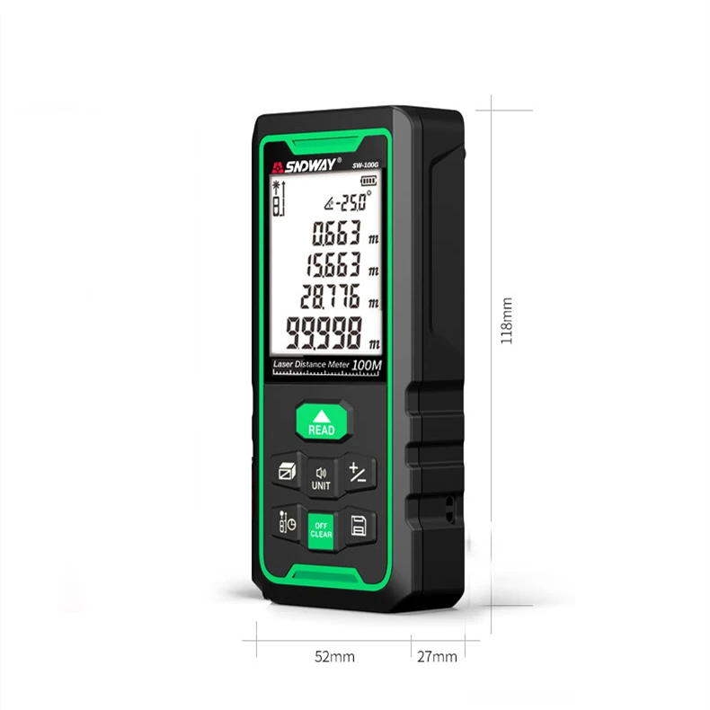 SNDWAY 50M Trena Laser Rangefinder Green Laser Distance Meter Ruler Range Finder Digital Distance Meter measurer range finder
SNDWAY 50M Trena Laser Rangefinder Green Laser Distance Meter Ruler Range Finder Digital Distance Meter measurer range finder