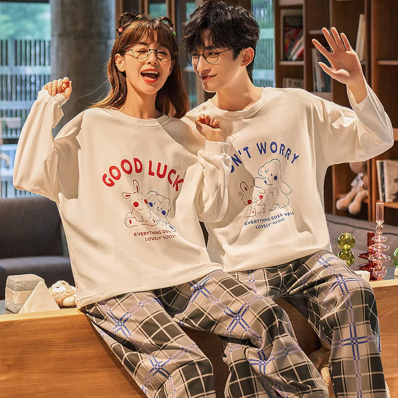 JRMISSLI Women&Men Plaid Cartoon Cotton Pyjamas Set Long Sleeve Lounge wear Sleep Pajamas Tops Set Sleepwear Suit Clothes
JRMISSLI Women&Men Plaid Cartoon Cotton Pyjamas Set Long Sleeve Lounge wear Sleep Pajamas Tops Set Sleepwear Suit Clothes