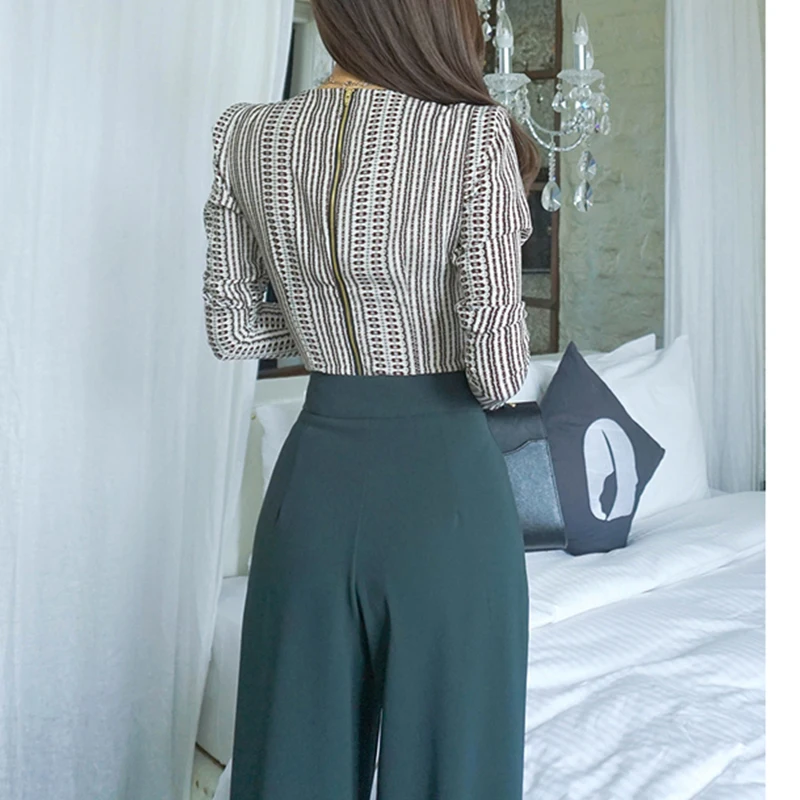 Women Sets 2020 Autumn Two Pieces Set V-Neck Print Long Sleeve Tops+High Waist Wide Leg Pants Slim OL Suits S09404R
Women Sets 2020 Autumn Two Pieces Set V-Neck Print Long Sleeve Tops+High Waist Wide Leg Pants Slim OL Suits S09404R