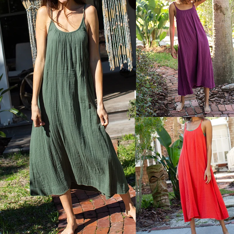 Cotton Linen Maxi Dresses For Women Casual Spaghetti Strap Solid Summer Vestido Long Plain Plus Size Loose Vintage Sundress
Cotton Linen Maxi Dresses For Women Casual Spaghetti Strap Solid Summer Vestido Long Plain Plus Size Loose Vintage Sundress