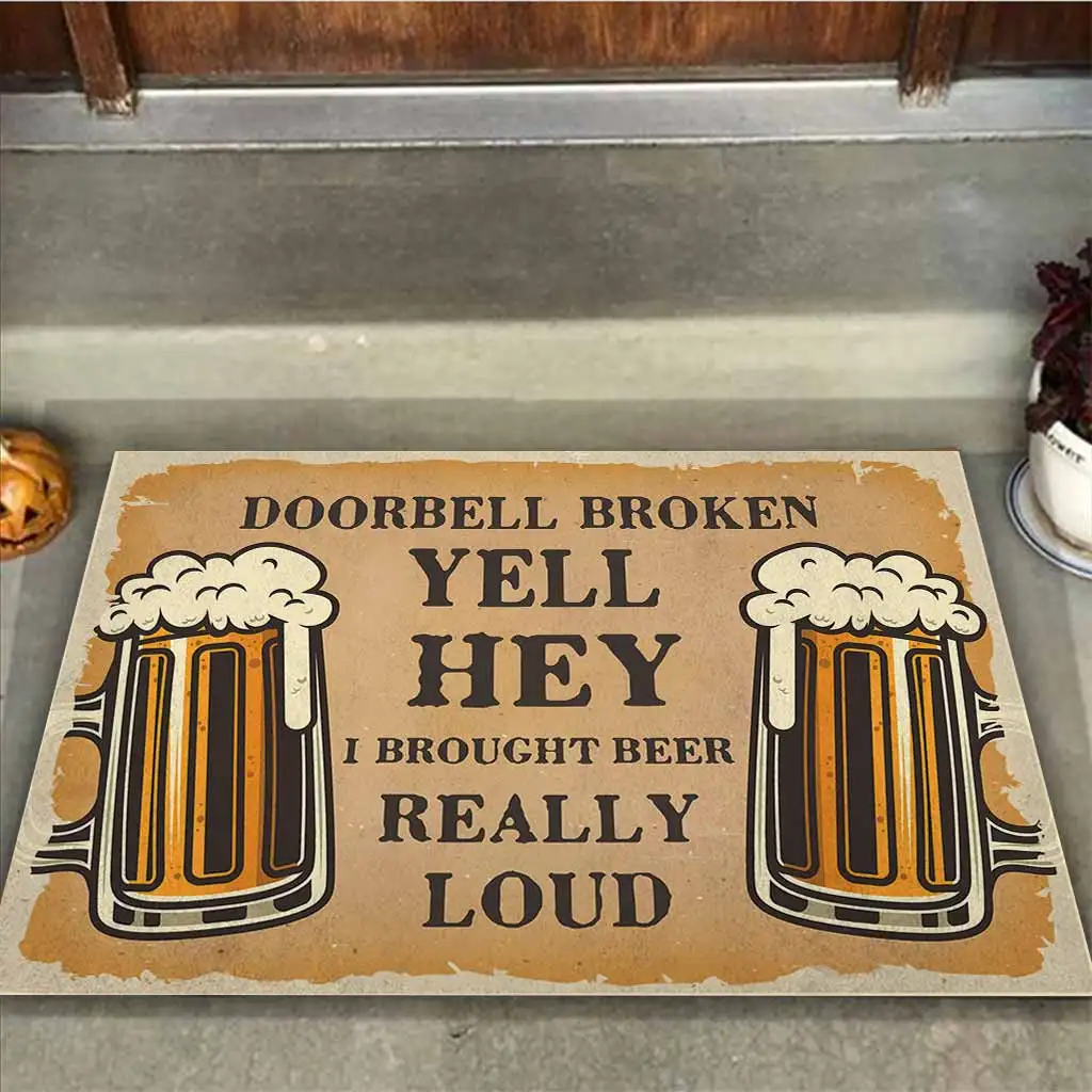 Doorbell Broken Beer Doormat 3D Printed Indoor Non Slip Door Floor Mats Carpet Rugs Decor Porch Doormat 02
Doorbell Broken Beer Doormat 3D Printed Indoor Non Slip Door Floor Mats Carpet Rugs Decor Porch Doormat 02