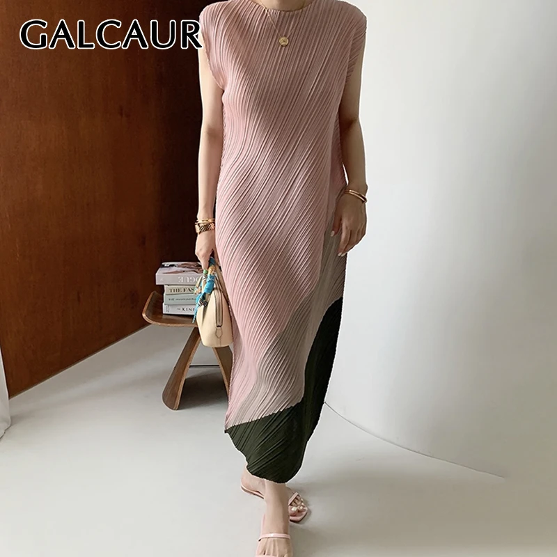 GALCAUR Pullover Straight Vintage Dress For Women O Neck Sleeveless Patchwork Hit Color Mid Dresses Female 2021 Clothing Summer
GALCAUR Pullover Straight Vintage Dress For Women O Neck Sleeveless Patchwork Hit Color Mid Dresses Female 2021 Clothing Summer