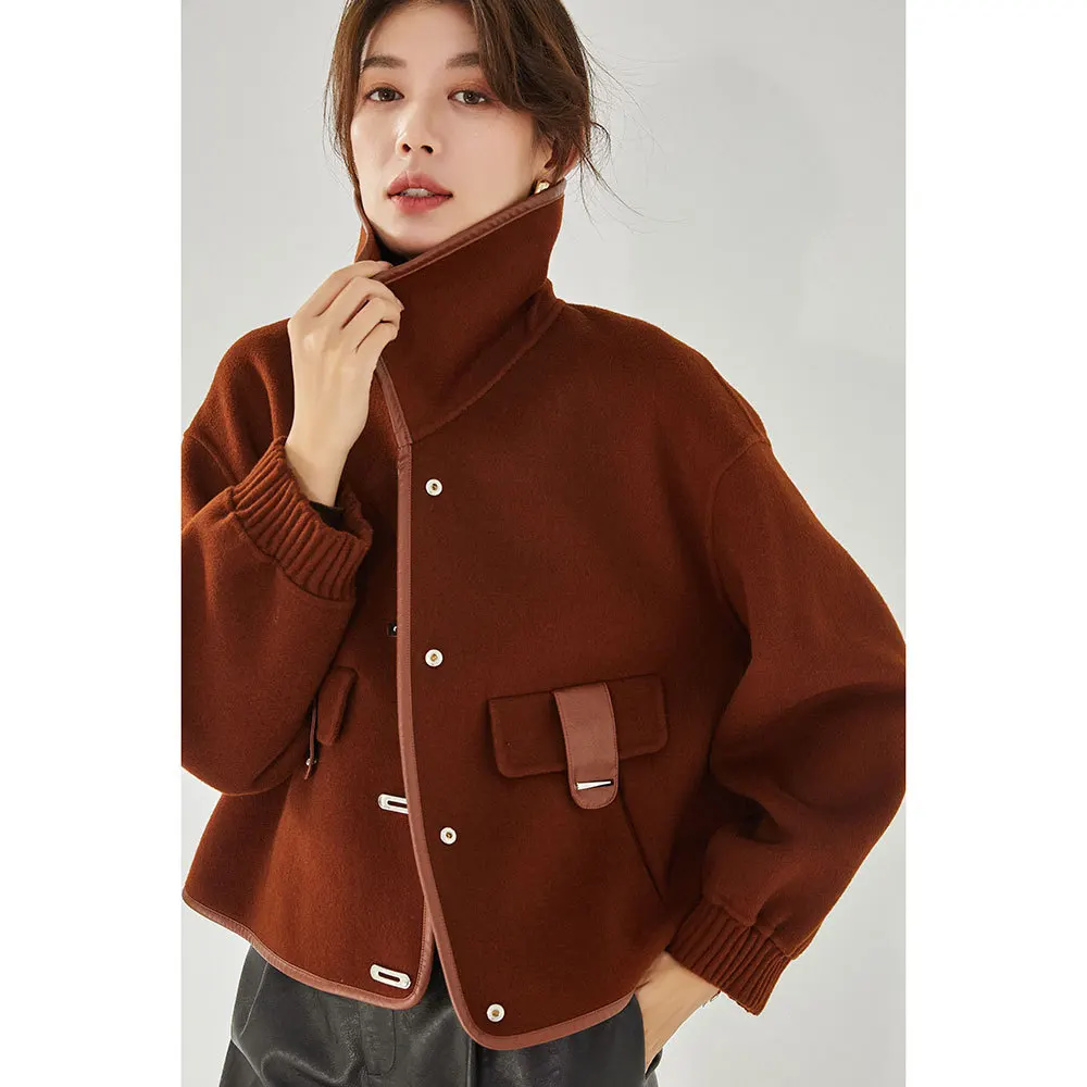 Wool Jacket Women Winter Short Caramel Casual Fashion Coat New 100% Wool Lapel Fashion Temperament Leather Trim Exquisite Jacket
Wool Jacket Women Winter Short Caramel Casual Fashion Coat New 100% Wool Lapel Fashion Temperament Leather Trim Exquisite Jacket