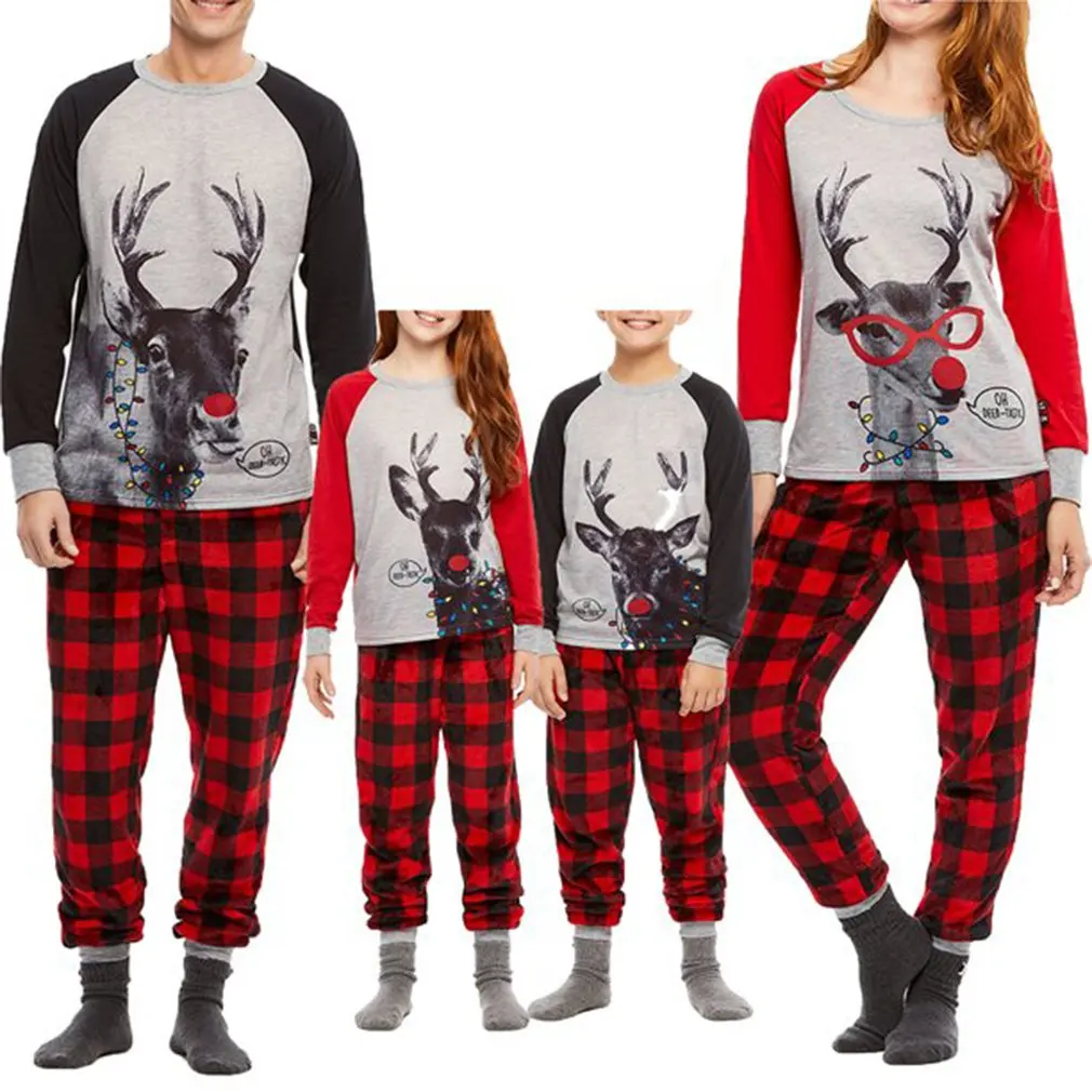 Pajamas Christmas Parent-child Outfit Set Deer Plaid Print Home Service Christmas Set Family Matching Personalized Deer Print
Pajamas Christmas Parent-child Outfit Set Deer Plaid Print Home Service Christmas Set Family Matching Personalized Deer Print