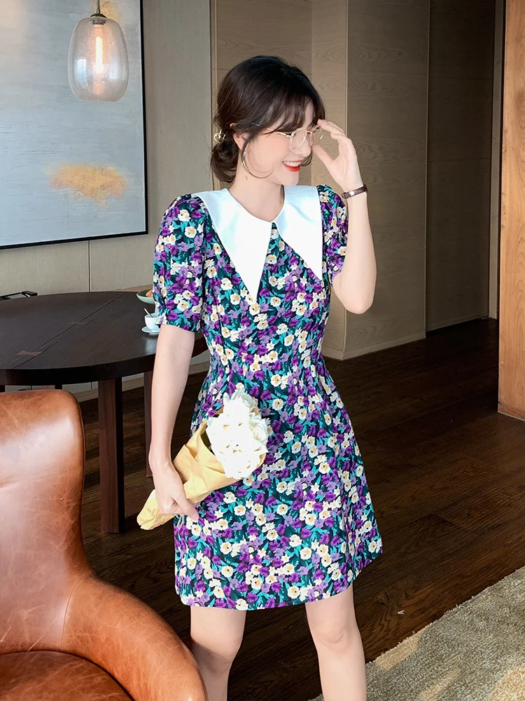 French Foam Sleeve Floral Dress Purple Dress Holiday Skirt Beach Skirt Women's Summer
French Foam Sleeve Floral Dress Purple Dress Holiday Skirt Beach Skirt Women's Summer
