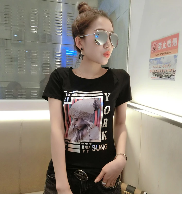 Fashion Print Black Summer Tops For Women 2019 Short Sleeve Round Neck Wild Tshirt Cotton Simple Casual Women Tees Comfortable
Fashion Print Black Summer Tops For Women 2019 Short Sleeve Round Neck Wild Tshirt Cotton Simple Casual Women Tees Comfortable