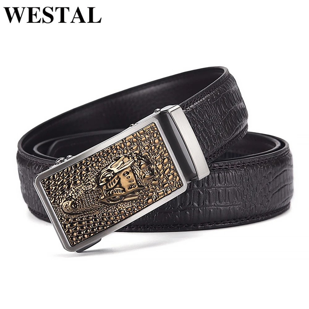 WESTAL Business Casual High-Quality Crocodile Pattern Leather Belt Men's First Layer Cowhide Metal automatic Buckle Belts
WESTAL Business Casual High-Quality Crocodile Pattern Leather Belt Men's First Layer Cowhide Metal automatic Buckle Belts