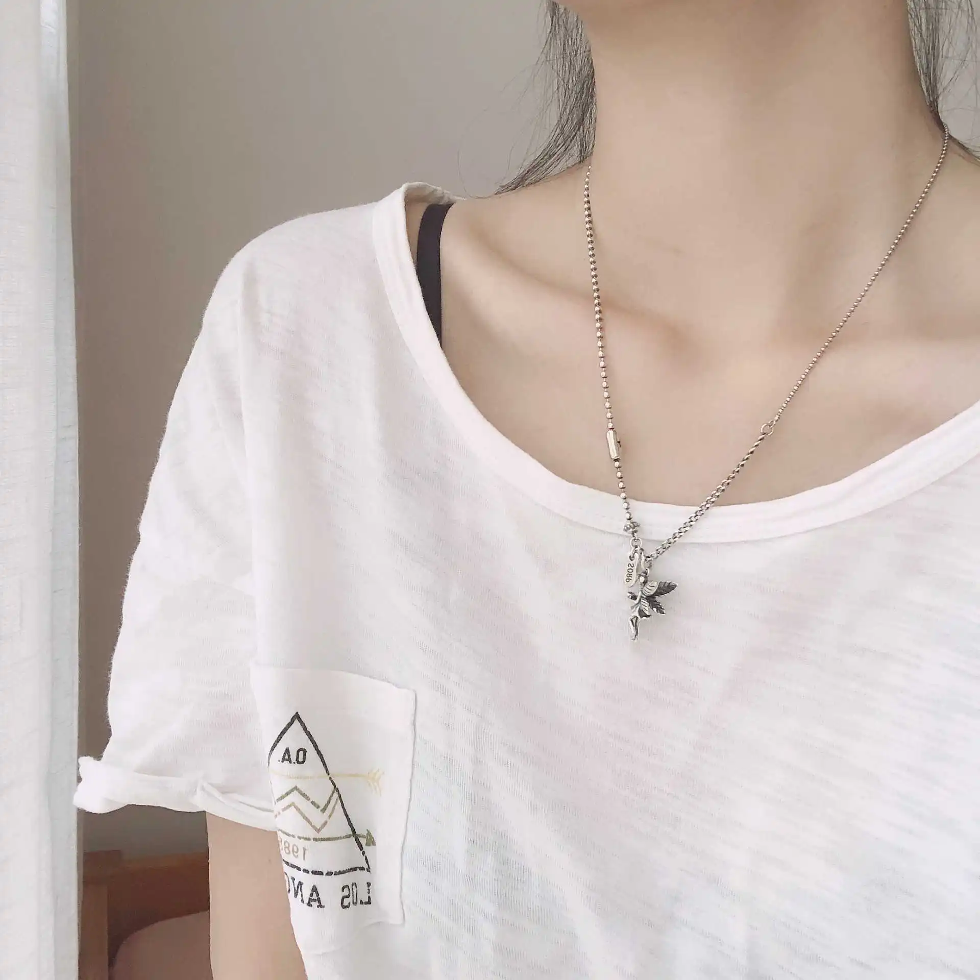 FMILY Vintage Little Angel 925 Sterling Silver Necklace European and American Exaggerated Elf Jewelry Gifts for Girlfriend
FMILY Vintage Little Angel 925 Sterling Silver Necklace European and American Exaggerated Elf Jewelry Gifts for Girlfriend