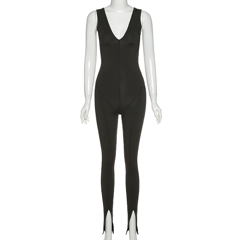 Women Summer Solid Color Sexy V-Neck Slim Sport Jumpsuits Female Tight Running Playsuits Ladies High Street Brand Rompers ML938
Women Summer Solid Color Sexy V-Neck Slim Sport Jumpsuits Female Tight Running Playsuits Ladies High Street Brand Rompers ML938