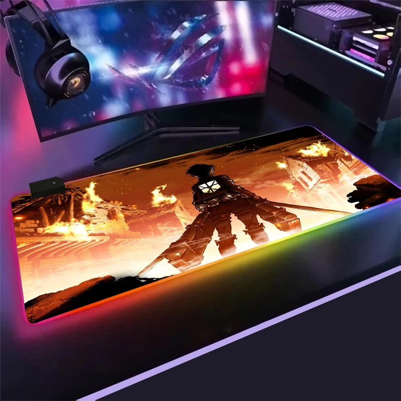 RGB Anime Attack on Titan Anime Mouse Pad Gaming Computer Mousepad LED Large Gamer Mausepad Carpet Big LED Desk Mat Support DIY.
RGB Anime Attack on Titan Anime Mouse Pad Gaming Computer Mousepad LED Large Gamer Mausepad Carpet Big LED Desk Mat Support DIY.