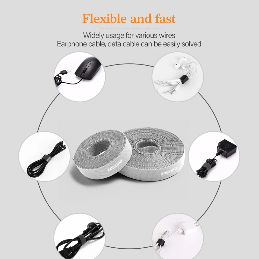 PHOMAX 0.5M/1M/2M/3M/5M Cable storage strap velcro for iPhone XiaomiSamsung cable headset computer fixed management protector 
PHOMAX 0.5M/1M/2M/3M/5M Cable storage strap velcro for iPhone XiaomiSamsung cable headset computer fixed management protector