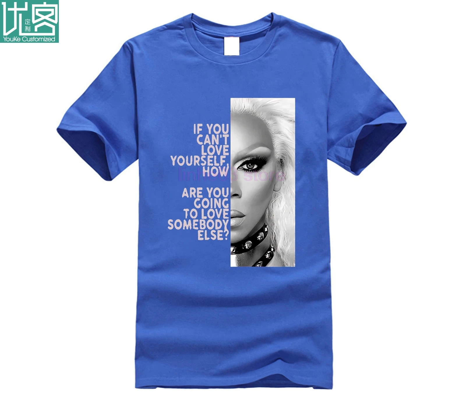 RuPaul Text Portrait Футболка мужская Новейшие Уникальные футболки крутые на заказ