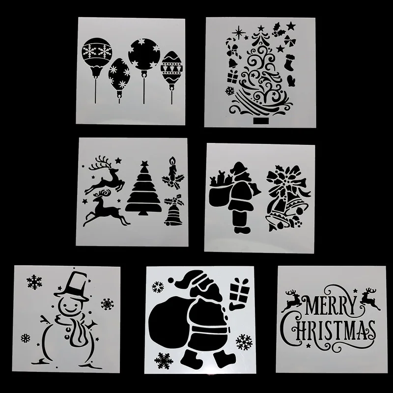 

Reusable DIY Craft Christmas Layering Stencils for Walls Painting Scrapbooking Stamp Album Decor Embossing Paper Card Template