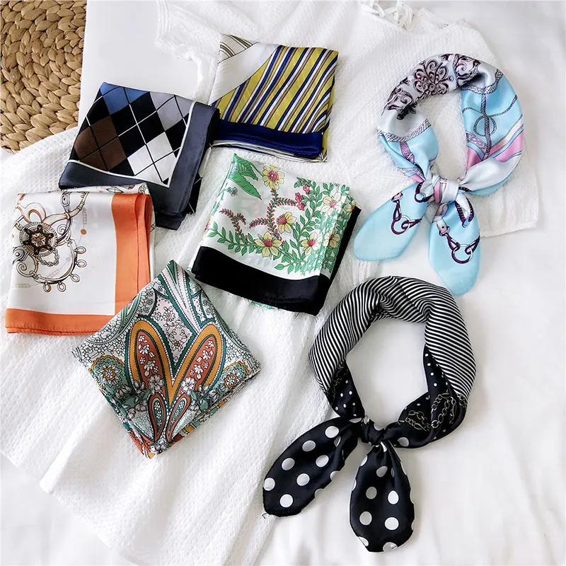 70*70cm Female Square Silk Scarf Small Scarves Hair Ties Bands Elegant Soft Printed Neckerchief Decorative Headscarf Hair Scarf
70*70cm Female Square Silk Scarf Small Scarves Hair Ties Bands Elegant Soft Printed Neckerchief Decorative Headscarf Hair Scarf