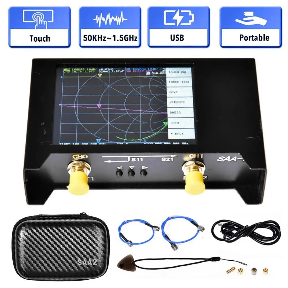 3G Network Analyzer Metal Accurate Antenna Analyzer with 2.8-inch Display Vector Analyzer For SAA2 Nano VNA V2 EVA Package
3G Network Analyzer Metal Accurate Antenna Analyzer with 2.8-inch Display Vector Analyzer For SAA2 Nano VNA V2 EVA Package