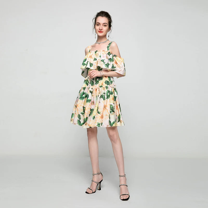 Runway 2021 Summer New Women'S Dress Holiday Party Beach Fashion Casual Print Ruffle Bohemian Sling Dress
Runway 2021 Summer New Women'S Dress Holiday Party Beach Fashion Casual Print Ruffle Bohemian Sling Dress