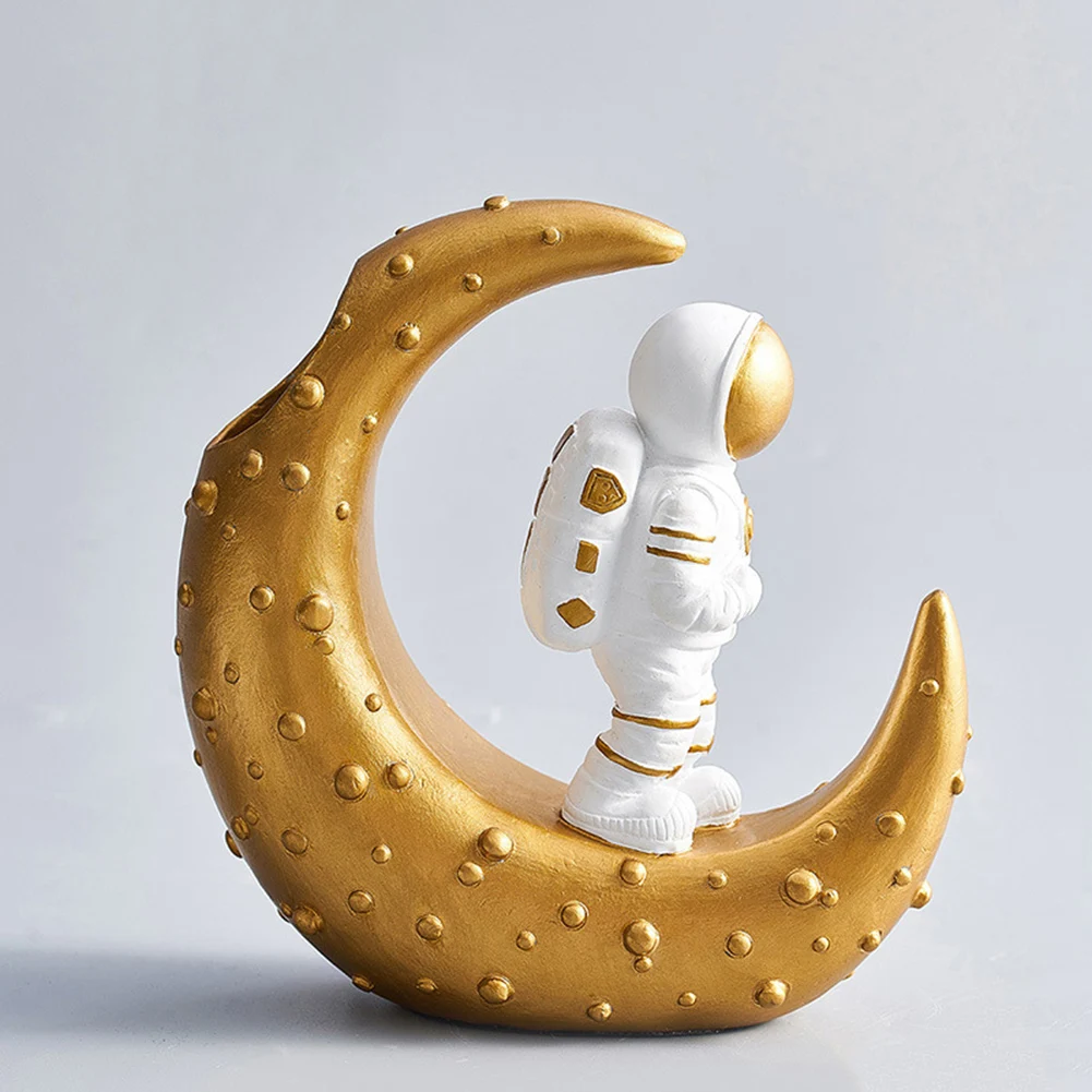 Resin Astronaut Figurines Fashion Spaceman With Moon Sculpture Decorative Miniatures Pen Holder For Man & Boyfriend
Resin Astronaut Figurines Fashion Spaceman With Moon Sculpture Decorative Miniatures Pen Holder For Man & Boyfriend