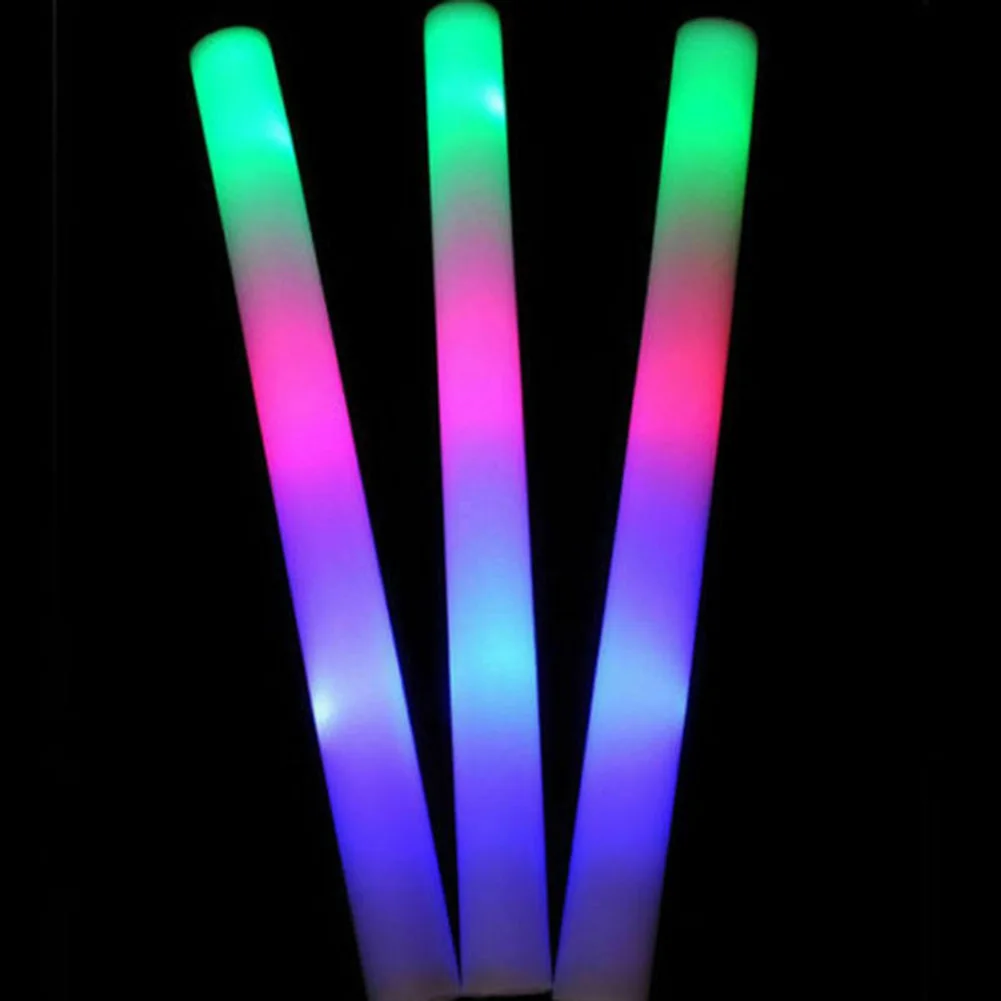 5Pcs DJ Flashing Glowing Stick Concert Party Rave LED Light Wands Foam Batons Glow in the Dark Toy Novelty toy for children gift | Игрушки и